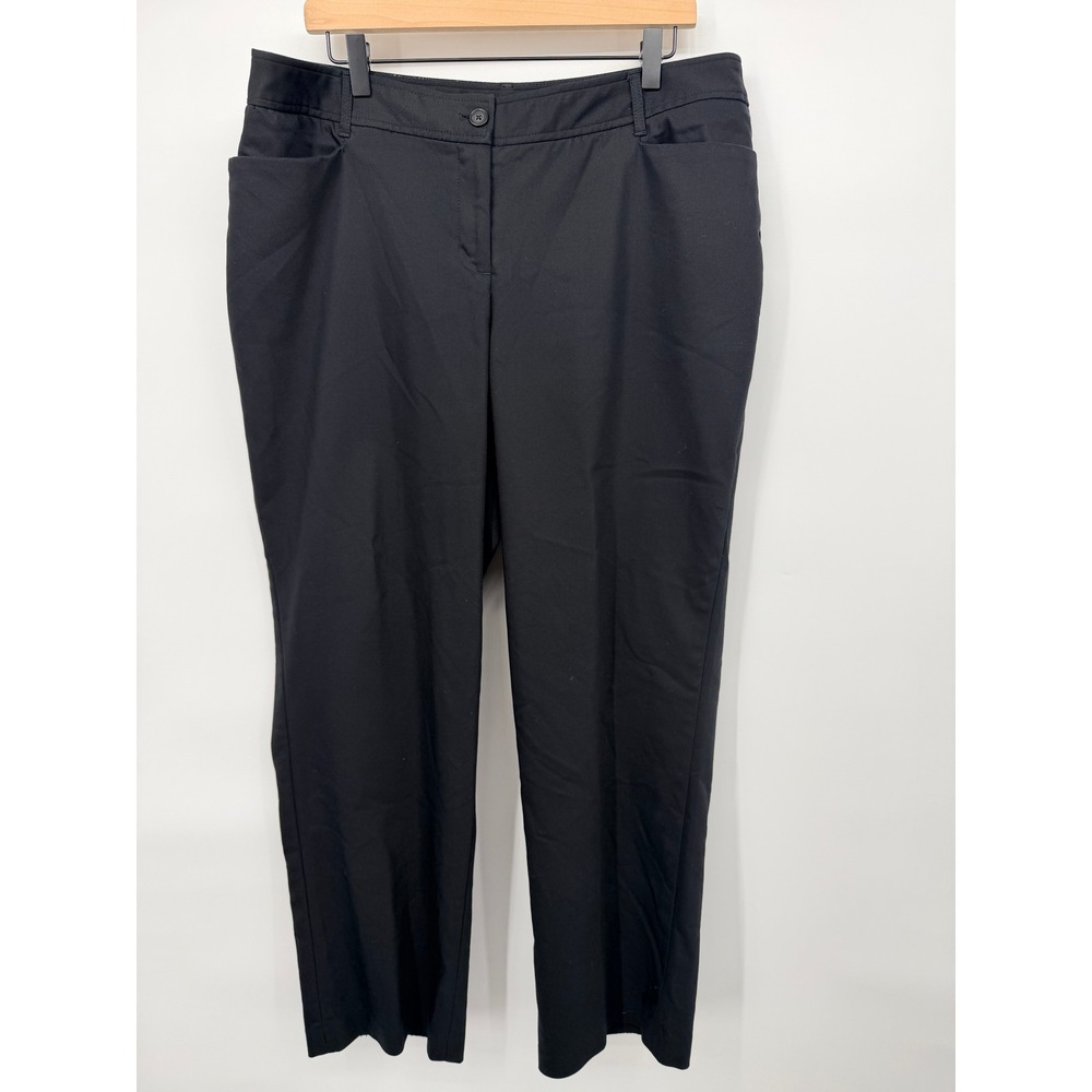 Lane Bryant Dress Pants Women 18 Black Excellent Straight Leg Stretch Workwear